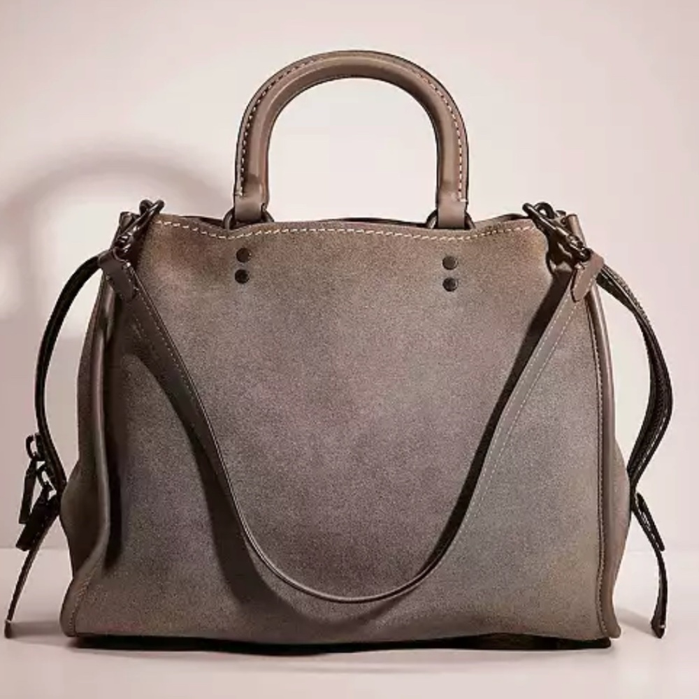 Coach 1941 Rogue Gray Brushed Suede Purse